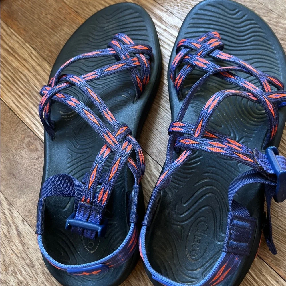 Chacos ZX1 Dual Double Strap Classic Sandals Gorpcore Women’s 7 Burst Blue Red